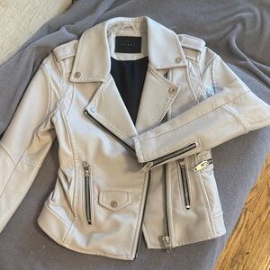 NWOT Blank NYC Light Gray/Beige “Leather” Jacket